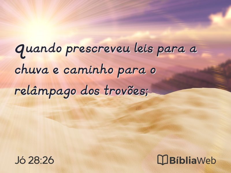 Jó 28:26 em imagem para compartilhar