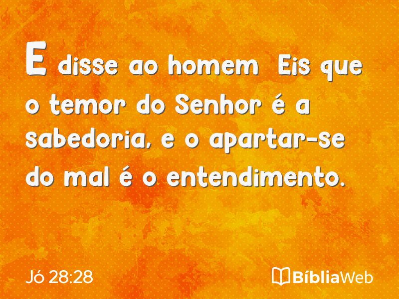 Jó 28:28 em imagem para compartilhar