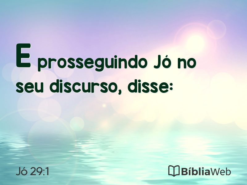 Jó 29:1 em imagem para compartilhar