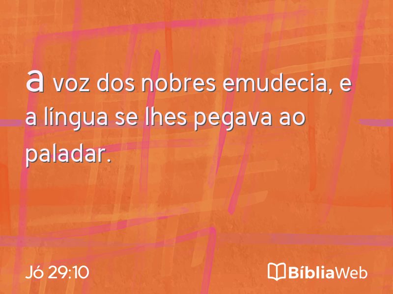 Jó 29:10 em imagem para compartilhar