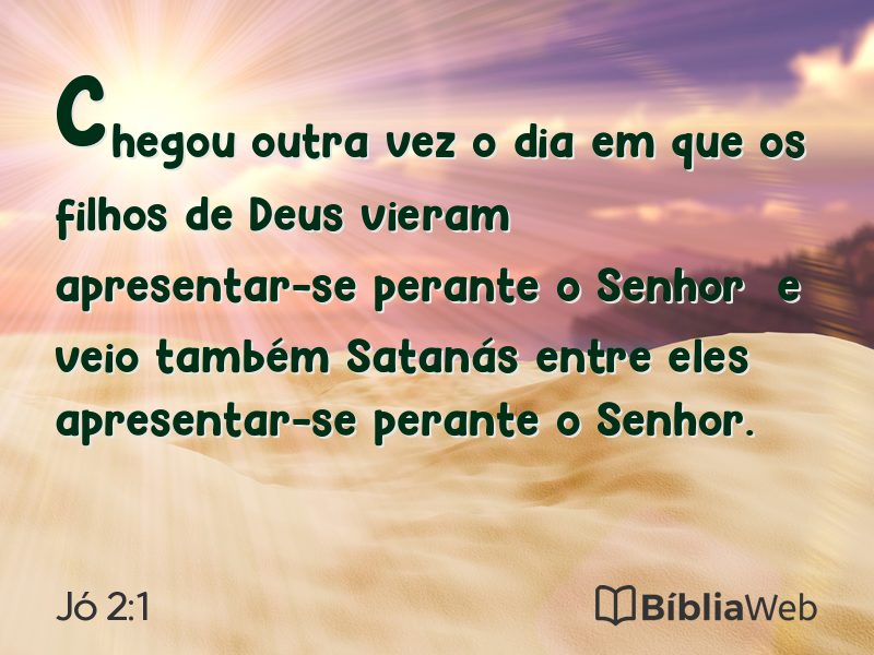 Jó 2:1 em imagem para compartilhar