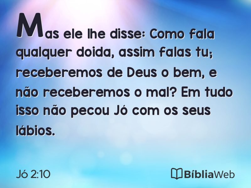 Jó 2:10 em imagem para compartilhar