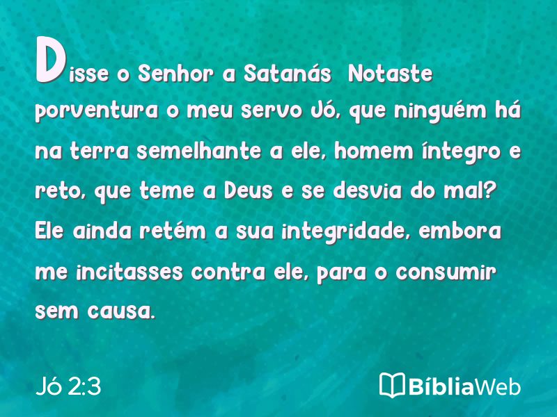 Jó 2:3 em imagem para compartilhar