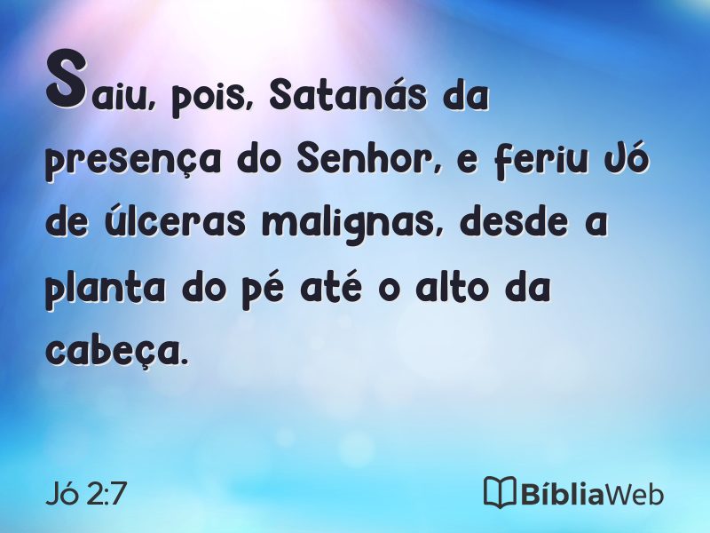 Jó 2:7 em imagem para compartilhar