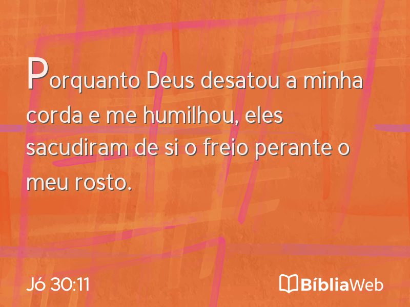 Jó 30:11 em imagem para compartilhar