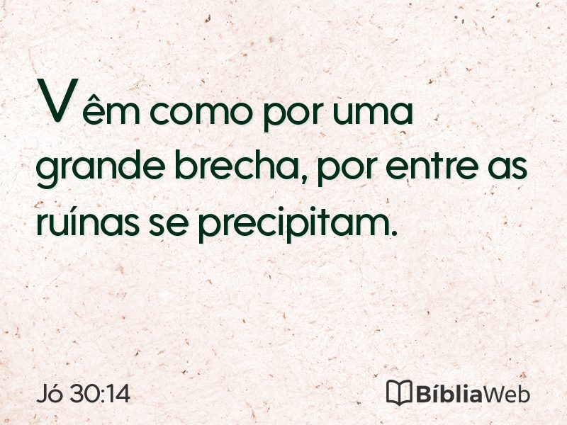 Jó 30:14 em imagem para compartilhar
