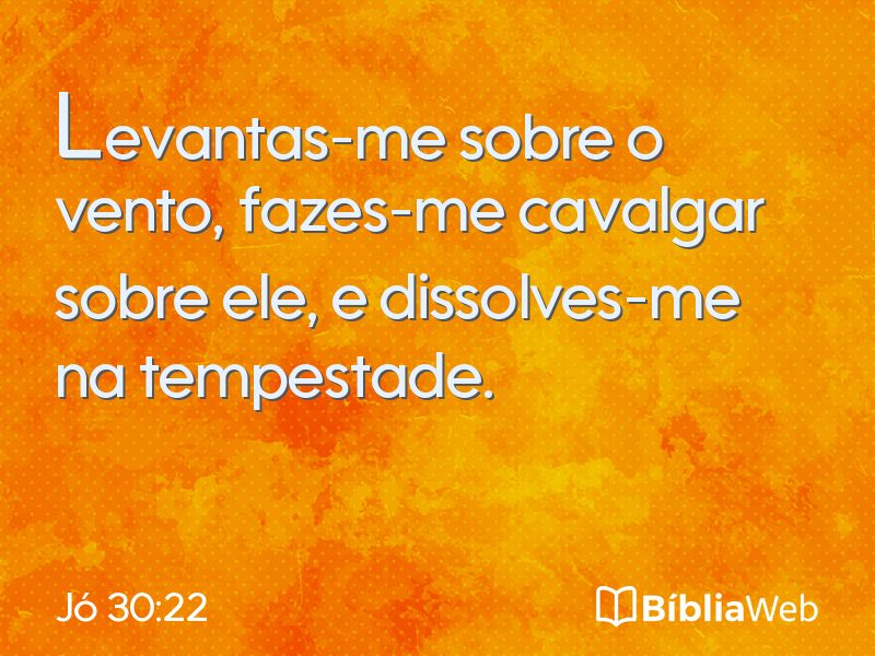 Jó 30:22 em imagem para compartilhar