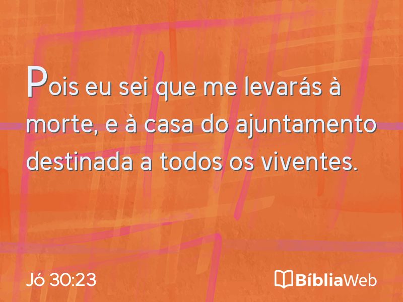 Jó 30:23 em imagem para compartilhar