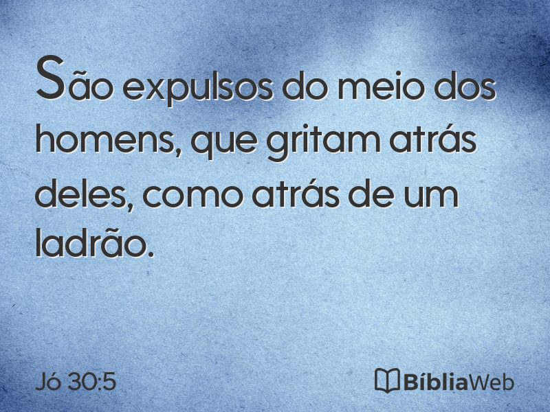 Jó 30:5 em imagem para compartilhar