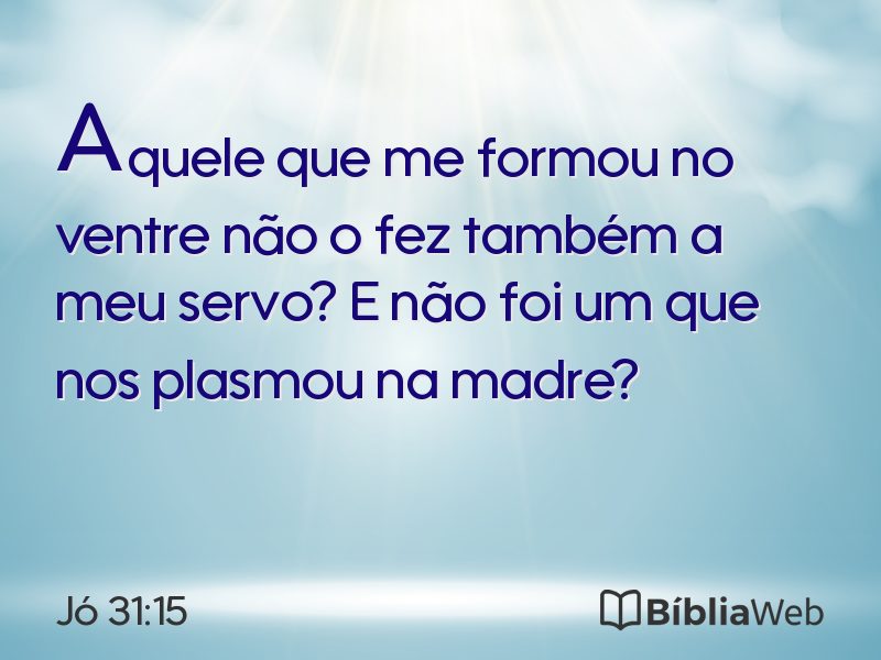 Jó 31:15 em imagem para compartilhar