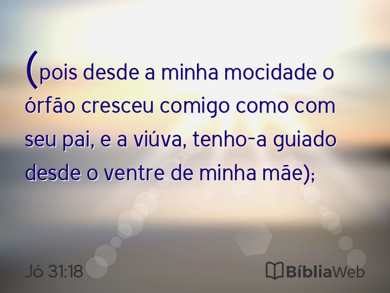 Jó 31:18 em imagem para compartilhar
