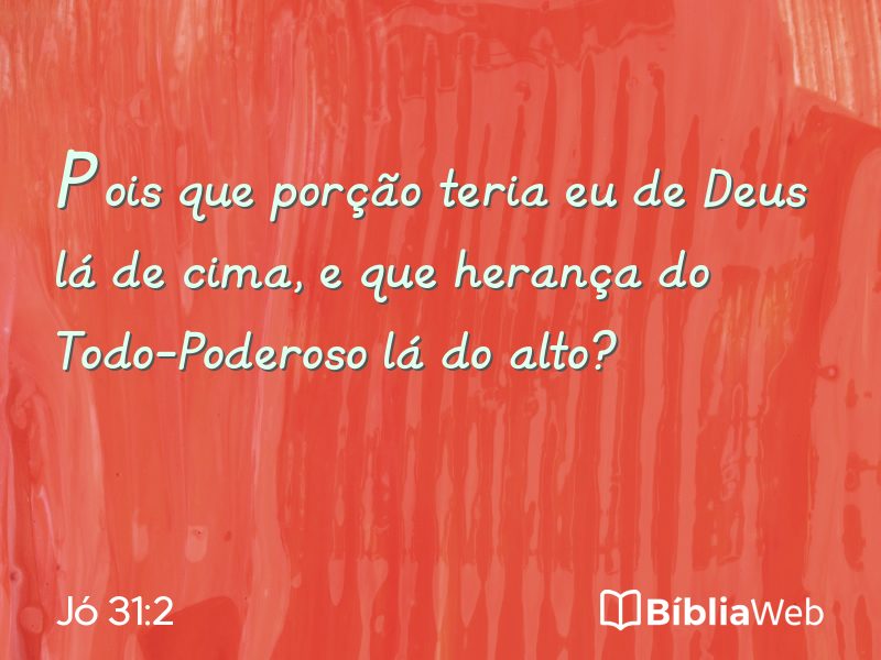 Jó 31:2 em imagem para compartilhar