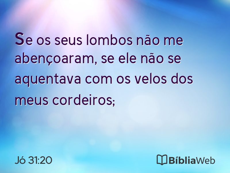 Jó 31:20 em imagem para compartilhar