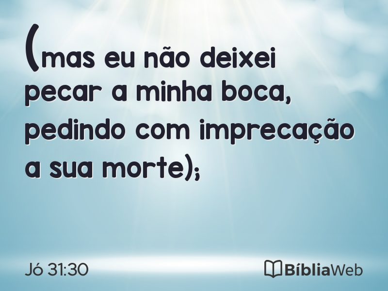 Jó 31:30 em imagem para compartilhar