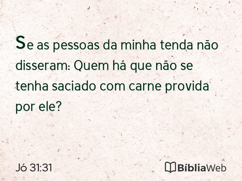 Jó 31:31 em imagem para compartilhar