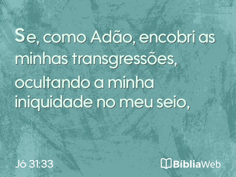 Jó 31:33 em imagem para compartilhar