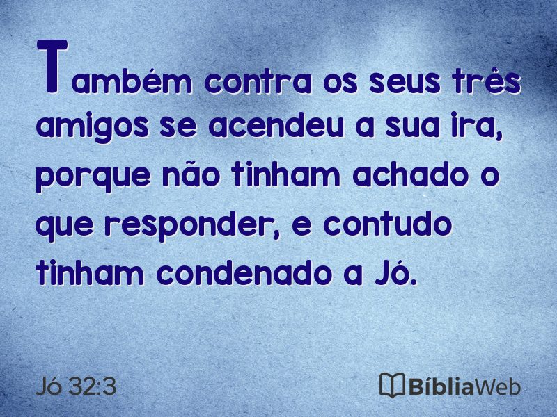 Jó 32:3 em imagem para compartilhar