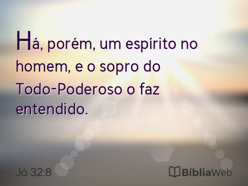 Jó 32:8 em imagem para compartilhar