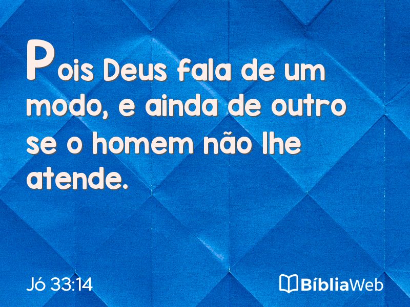 Jó 33:14 em imagem para compartilhar