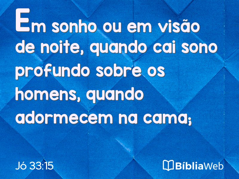 Jó 33:15 em imagem para compartilhar