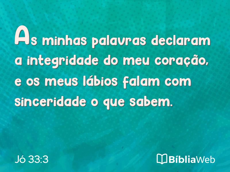 Jó 33:3 em imagem para compartilhar