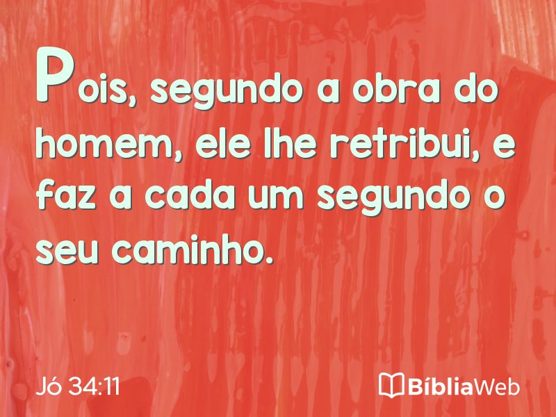 Jó 34:11 em imagem para compartilhar