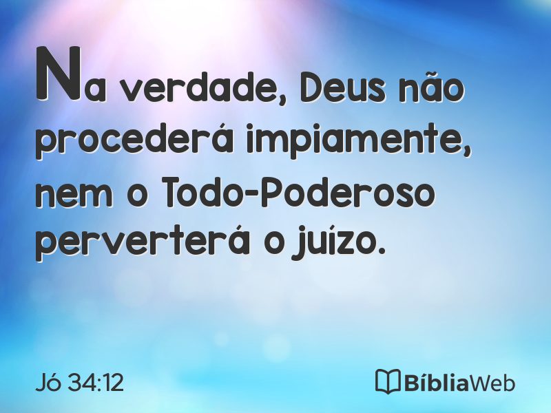 Jó 34:12 em imagem para compartilhar