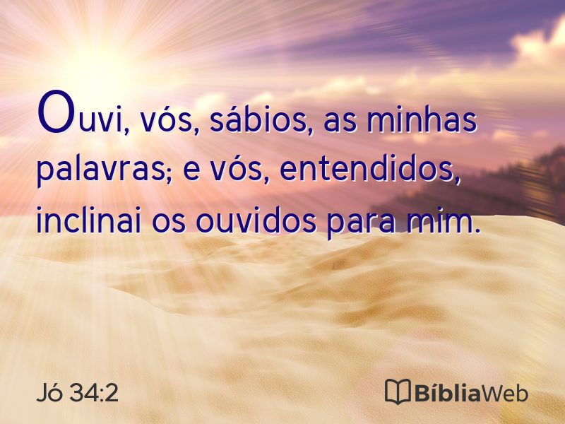 Jó 34:2 em imagem para compartilhar
