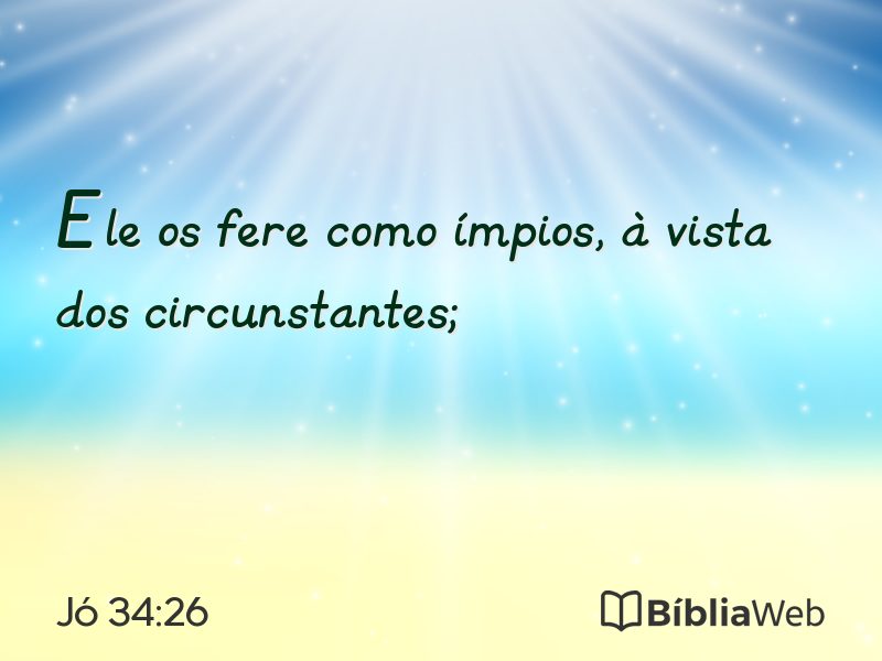 Jó 34:26 em imagem para compartilhar