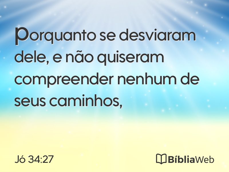 Jó 34:27 em imagem para compartilhar