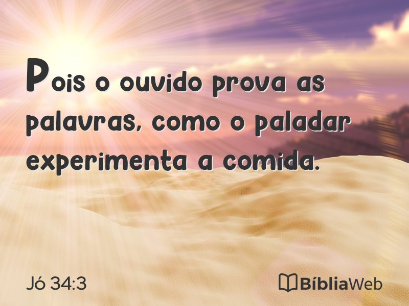 Jó 34:3 em imagem para compartilhar
