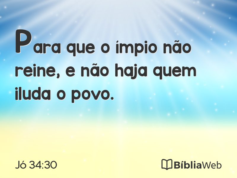 Jó 34:30 em imagem para compartilhar