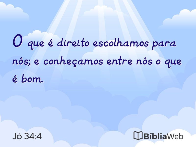 Jó 34:4 em imagem para compartilhar