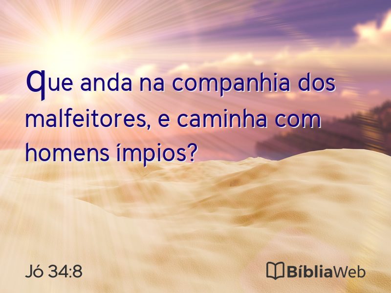 Jó 34:8 em imagem para compartilhar