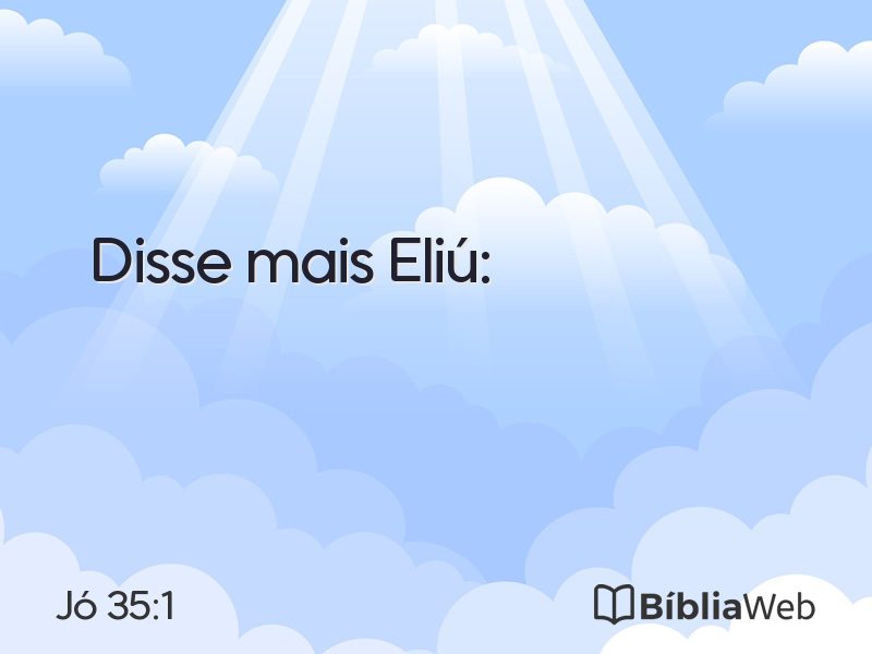 Jó 35:1 em imagem para compartilhar