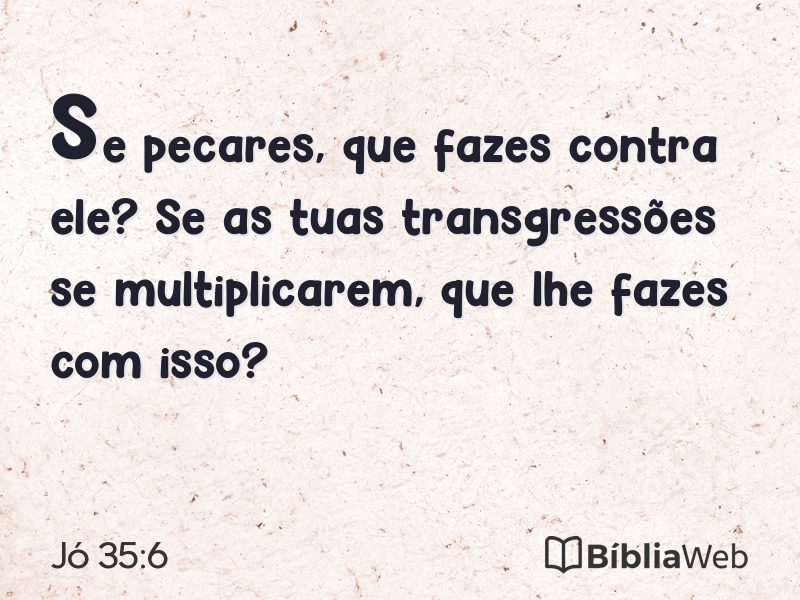 Jó 35:6 em imagem para compartilhar