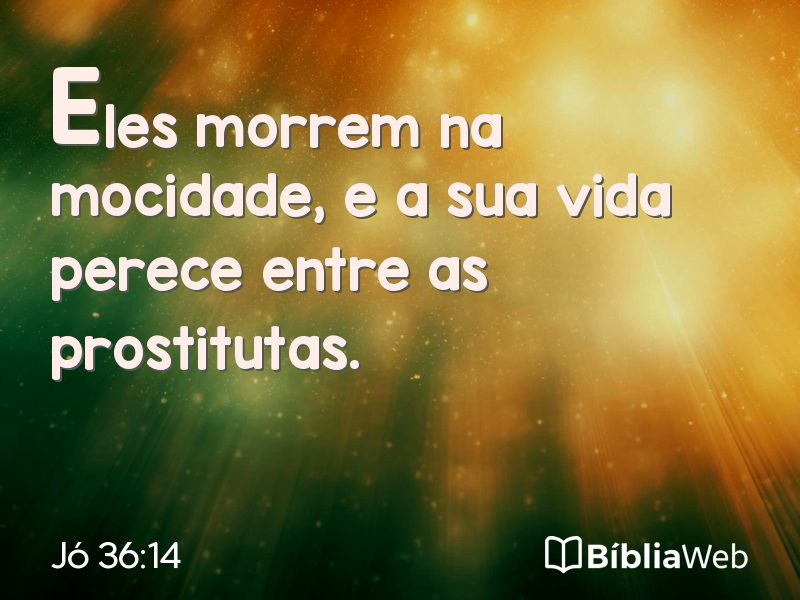 Jó 36:14 em imagem para compartilhar
