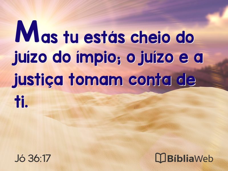 Jó 36:17 em imagem para compartilhar