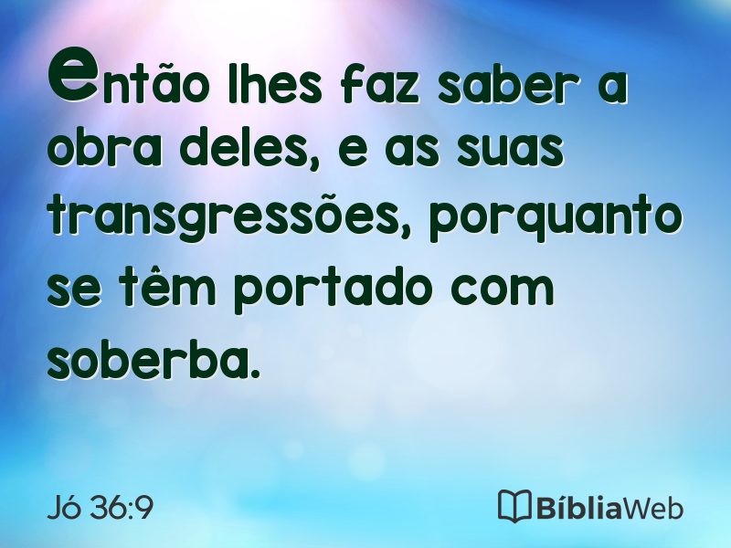 Jó 36:9 em imagem para compartilhar