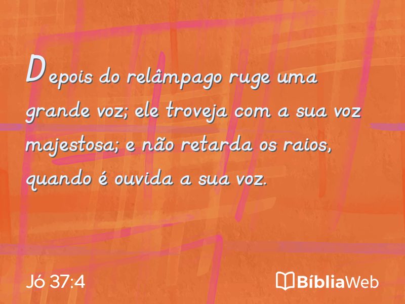 Jó 37:4 em imagem para compartilhar
