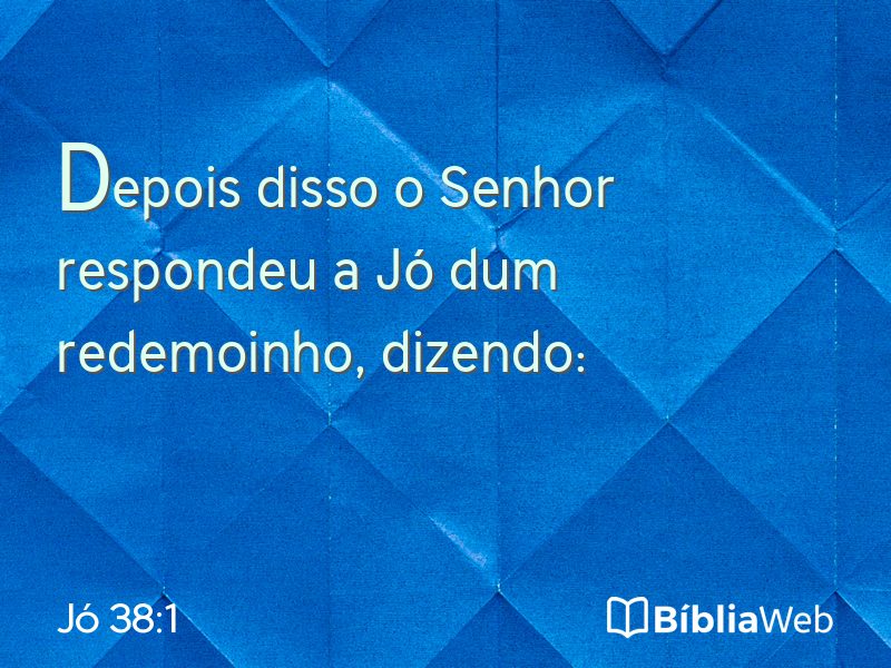 Jó 38:1 em imagem para compartilhar