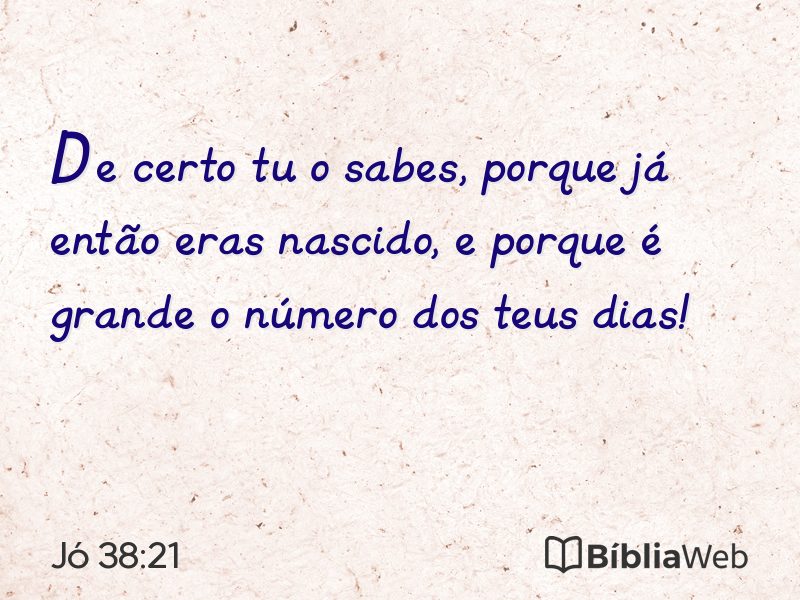 Jó 38:21 em imagem para compartilhar