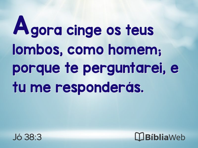 Jó 38:3 em imagem para compartilhar