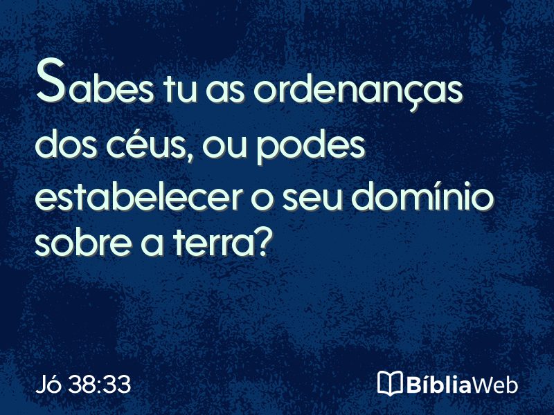 Jó 38:33 em imagem para compartilhar