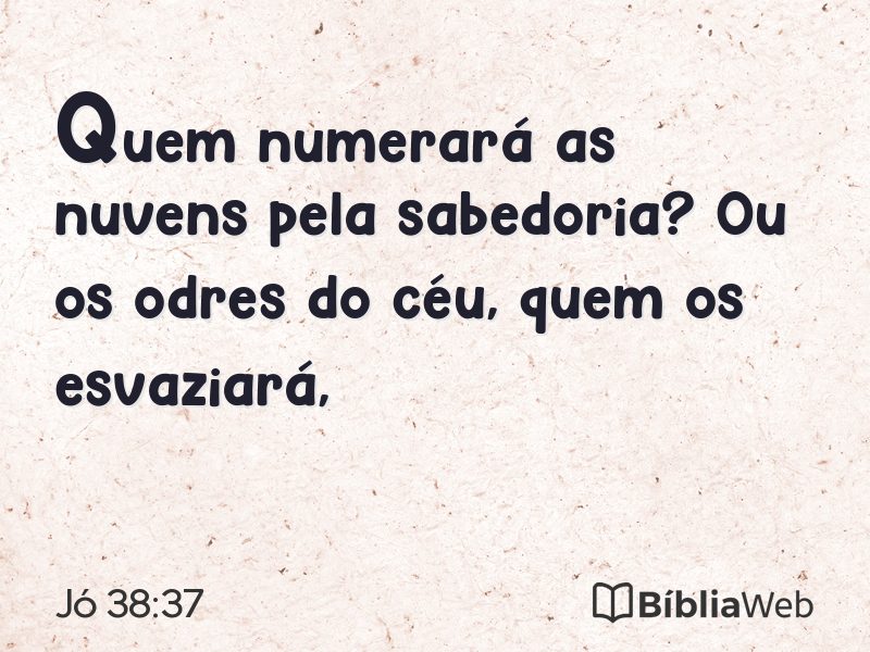Jó 38:37 em imagem para compartilhar