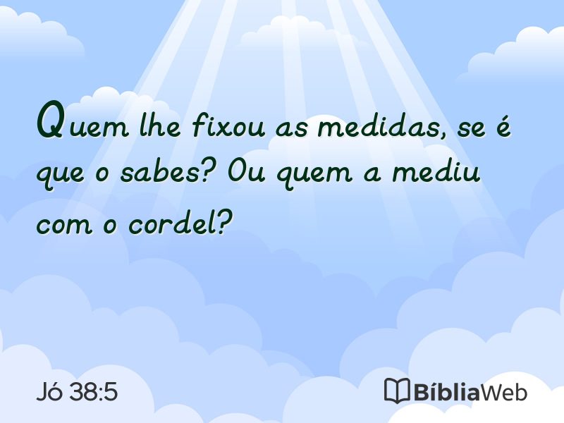 Jó 38:5 em imagem para compartilhar