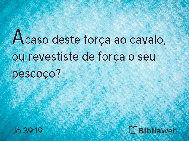 Jó 39:19 em imagem para compartilhar