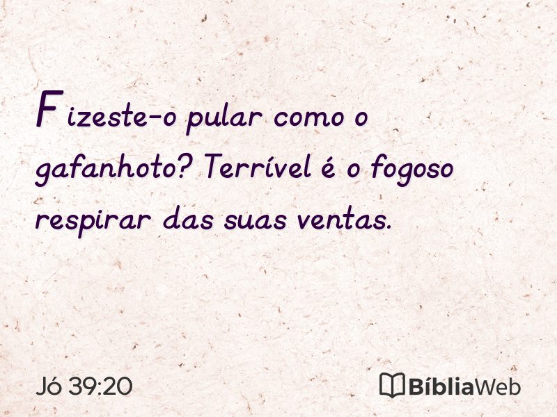 Jó 39:20 em imagem para compartilhar