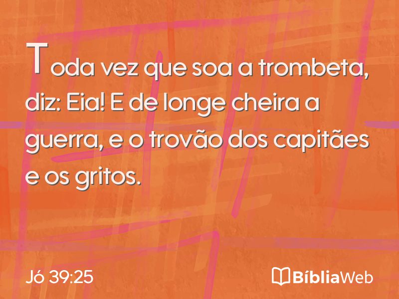 Jó 39:25 em imagem para compartilhar