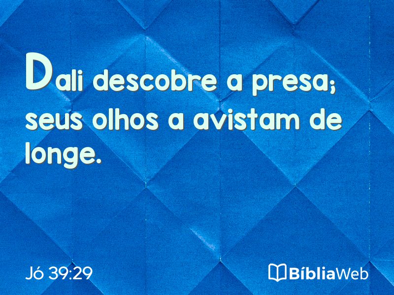 Jó 39:29 em imagem para compartilhar